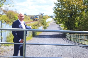 Cllr Shane Forde at the top of a 150m path from Renmore Barracks to Mellows GAA Club.