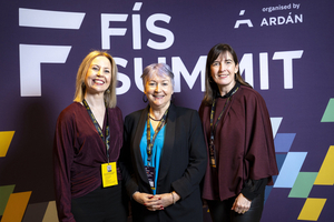 FIS TV Summit CRA panel: &Aacute;ine-Walsh, Irish Language Broadcast Fund NI Screen, M&aacute;ire N&iacute; Chonlain, Commissioning TG4 and Karen Kirby, Commissioning BBC NI. Picture: Andrew Downes. 