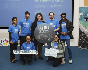 IFTP Ireland 2025 winning team IRIS, L to R, back row: Joyce Mathew, ATU Galway, Christopher D&#039;mello, DIT, Gabriela Rodrigues, University of Galway, Camillo Murgia, ATU Galway, Harish Sampathkumar, ATU Donegal. Front row, Dipshikha Das, ATU Galway, Kajal Bhapkar, ATU Donegal. Photo: Brad Anderson.