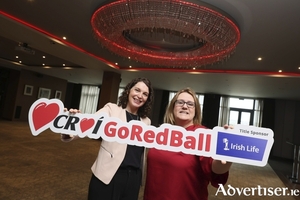 At the announcing of details 37th Annual Cro&iacute; Go Red Ball which will take place on Friday, March 21, in the Galmont Hotel and Spa, were Edel McDermott, Key Account Manager, Employer Solutions, Irish Life, and Christine Flanagan Director of Fundraising Cro&iacute;. Photo: Mike Shaughnessy