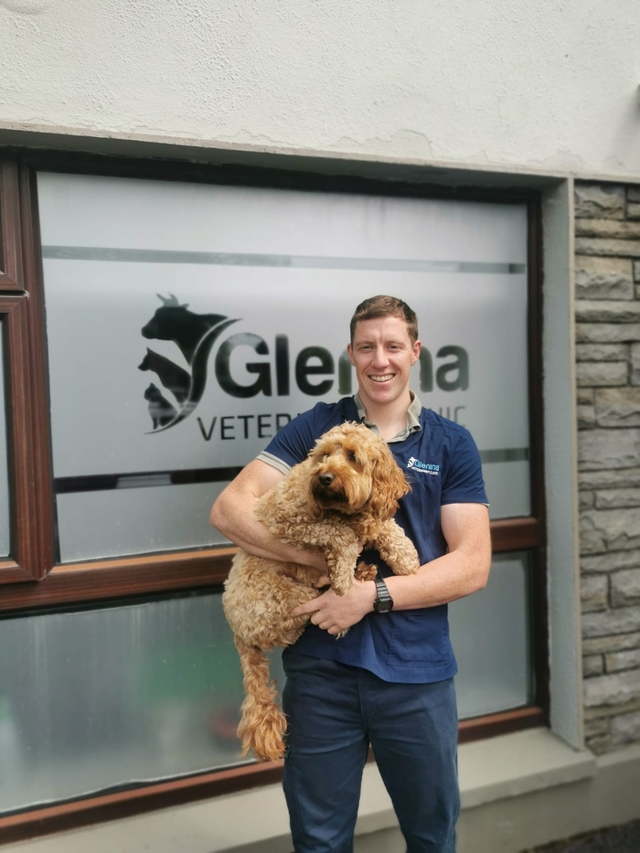 Glenina Veterinary Clinic&#039;s newly announced partner, Eugene O Malley (on the right ).