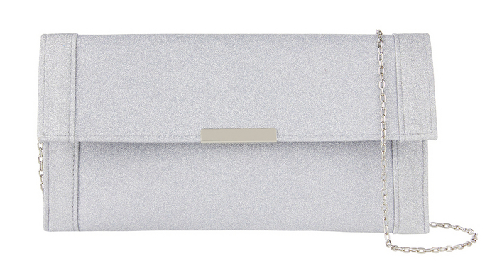 monsoon silver clutch bag